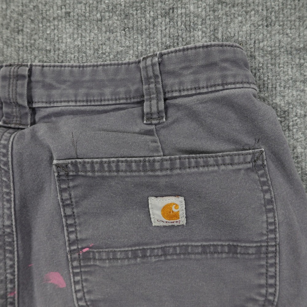 Carhartt Pants Womens 8 Gray Rugged Flex Loose Fit Canvas Work Utility Carpenter - Picture 10 of 11